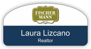 (image for) FISCHER MANN Realty Shaped White badge