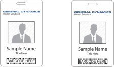 (image for) General Dynamics Barcode ID Vertical Double Sided badge