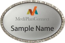 (image for) MediPlanConnect Oval Bling Silver badge