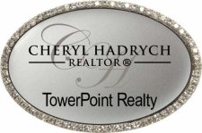 (image for) TowerPoint Realty Oval Bling Silver badge