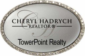(image for) TowerPoint Realty Oval Bling Silver badge
