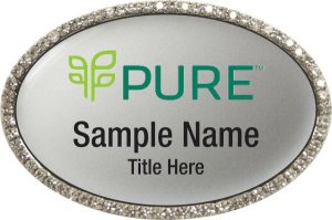 (image for) Pure Oval Bling Silver badge