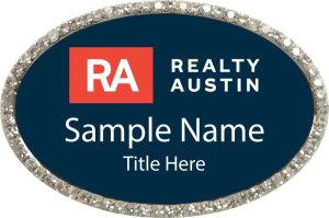 (image for) Realty Austin Oval Bling Silver Other badge