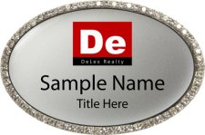 (image for) DeLex Realty Oval Bling Silver badge