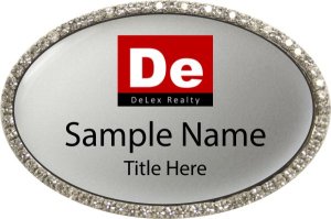 (image for) DeLex Realty Oval Bling Silver badge