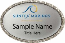 (image for) Suntex Marinas Oval Bling Silver badge
