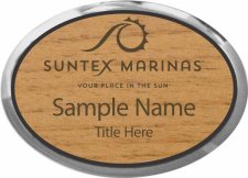 (image for) Suntex Marinas Oval Executive Silver Alder Laser Engraved badge