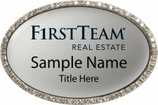 (image for) F1rst Team Real Estate Oval Bling Silver badge