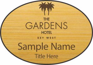 (image for) The Gardens Hotel Oval Bamboo Laser Engraved badge