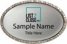 (image for) List2CloseMgt Oval Bling Silver badge