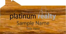 (image for) Platinum Realty Shaped Zebrawood Laser Engraved badge