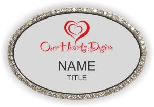 (image for) Our Heart\'s Desire Oval Bling Silver badge