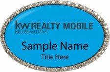 (image for) kw realty mobile Oval Bling Silver Other badge