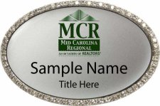 (image for) Mid Carolina Regional Association Oval Bling Silver badge