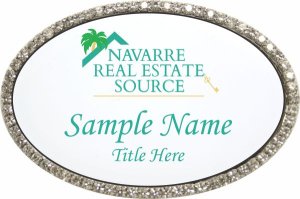 (image for) Navarre Real Estate Source Oval Bling Silver Other badge