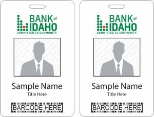 (image for) Bank of Idaho Barcode ID Vertical Double Sided badge