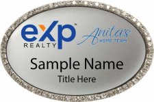 (image for) Anita's Home Team Oval Bling Silver badge