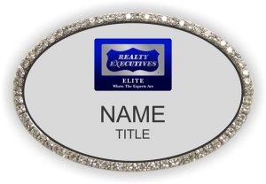 (image for) Realty Executives Elite Oval Bling Silver Badge