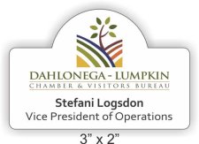 (image for) Dahlonega-Lumpkin County Chamber of Commerce Shaped White badge