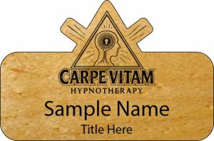 (image for) Carpe Vitam Hypnotherapy Shaped Maple Badge