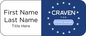 (image for) Craven for State House Standard White Badge