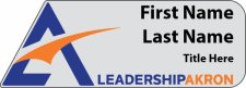 (image for) LEADERSHIP AKRON Shaped Silver Badge