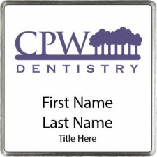 (image for) cpw dentistry Square Executive White Badge