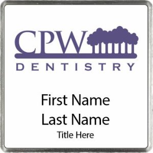 (image for) cpw dentistry Square Executive White Badge