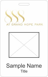 (image for) 888 at Grand Hope Park Photo ID Vertical badge - Style B