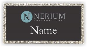 (image for) Nerium Black - Silver Frame Bling Badge