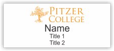 (image for) Pitzer College Standard White Square Corner badge