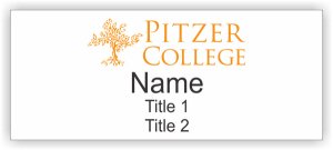 (image for) Pitzer College Standard White Square Corner badge