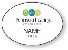 (image for) Peninsula Hearing. Inc Oval White badge