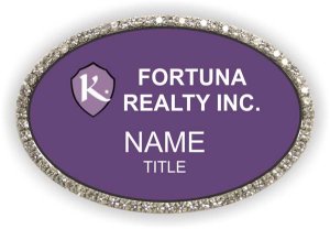 (image for) Fortuna Realty Inc. Oval Bling Silver Other badge