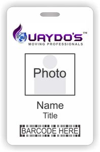(image for) Quaydo\'s Moving Professionals Barcode ID Vertical badge