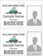 (image for) Acclaim Home Care Services Barcode ID Horizontal Double Sided badge