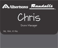 (image for) Albertsons Randalls Black Pocket Badge
