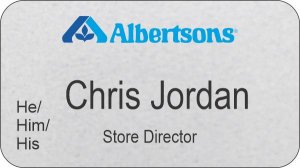 (image for) Albertsons Silver Name Badge