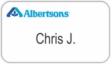 (image for) Albertsons White Name Badge