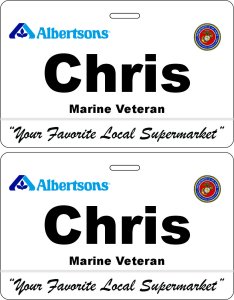 (image for) Albertsons Veteran ID Style Dual Sided Badge (No NiceGuard)