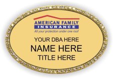 (image for) American Family Insurance Gold Oval Bling Badge