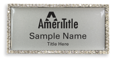 (image for) Amerititle Rectangular Silver Bling Badge with Silver Background