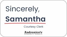 (image for) Andronico's Sincerely White Name Badge