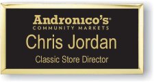 (image for) Andronico's Gold Executive Premium NorCal Name Badge Black Top