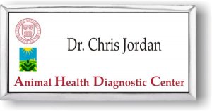 (image for) Animal Health Diagnostic Center Executive White Silver Framed Badge