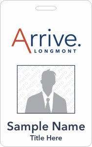 (image for) Arrive Longmont Photo ID Vertical badge