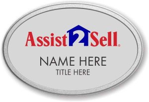 (image for) Assist-2-Sell Oval Silver Prestige Badge with Pebbled Silver Frame