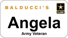 (image for) Balducci's Veteran White Name Badge