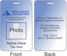 (image for) Beisa's Legacy Construction Photo ID Vertical Double Sided Badge