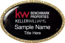 (image for) Keller Williams Benchmark Properties Gold Oval Bling Black Badge